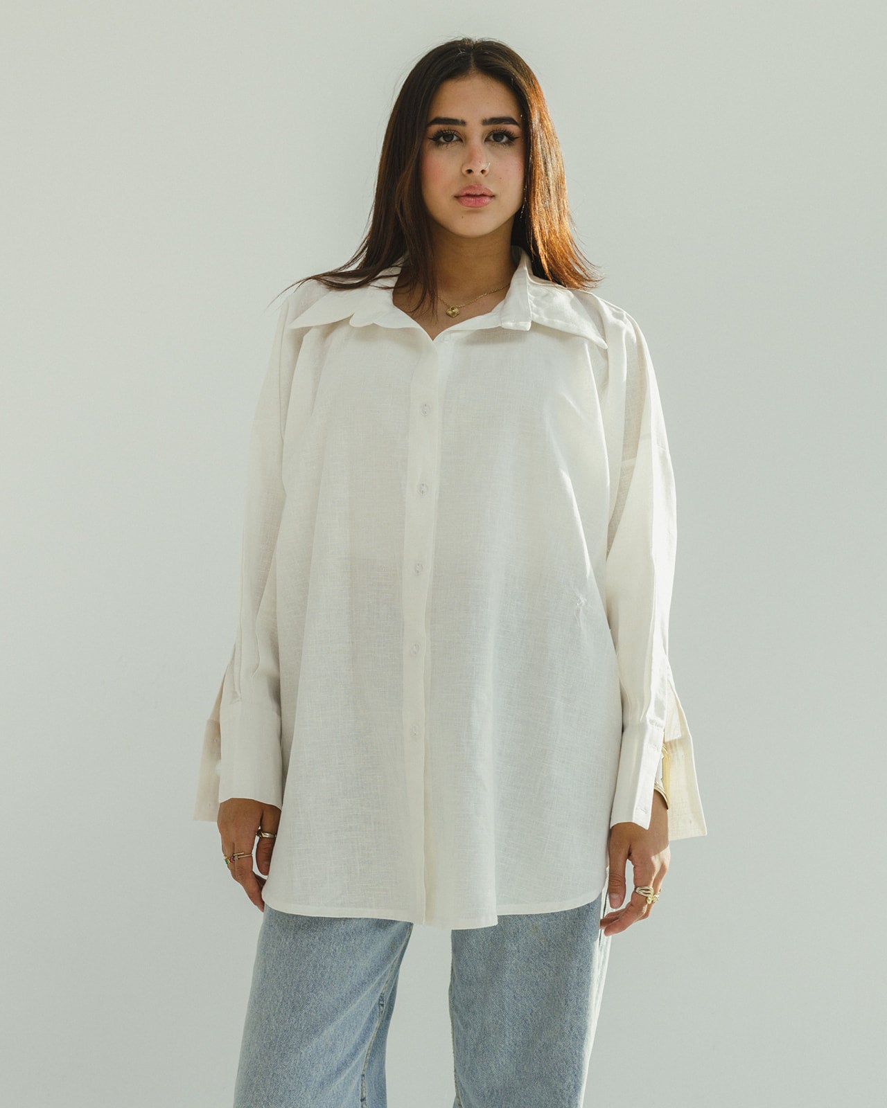 2-in-1 Organic Linen Shirt In Off-White guy