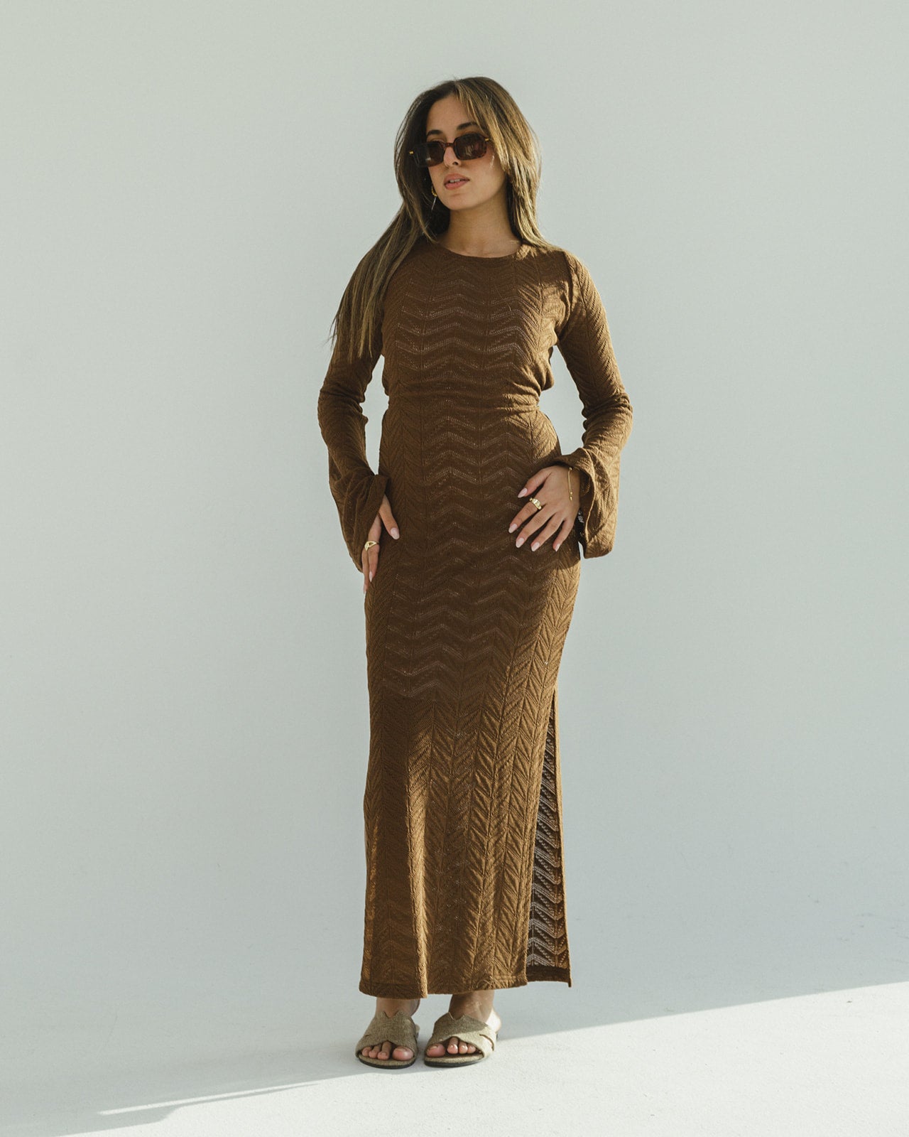 Crochet Brown Dress