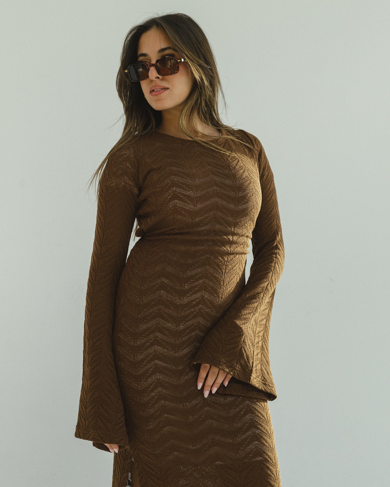 Crochet Brown Dress