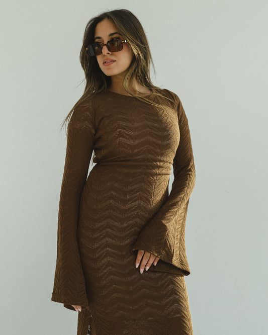 Crochet Brown Dress