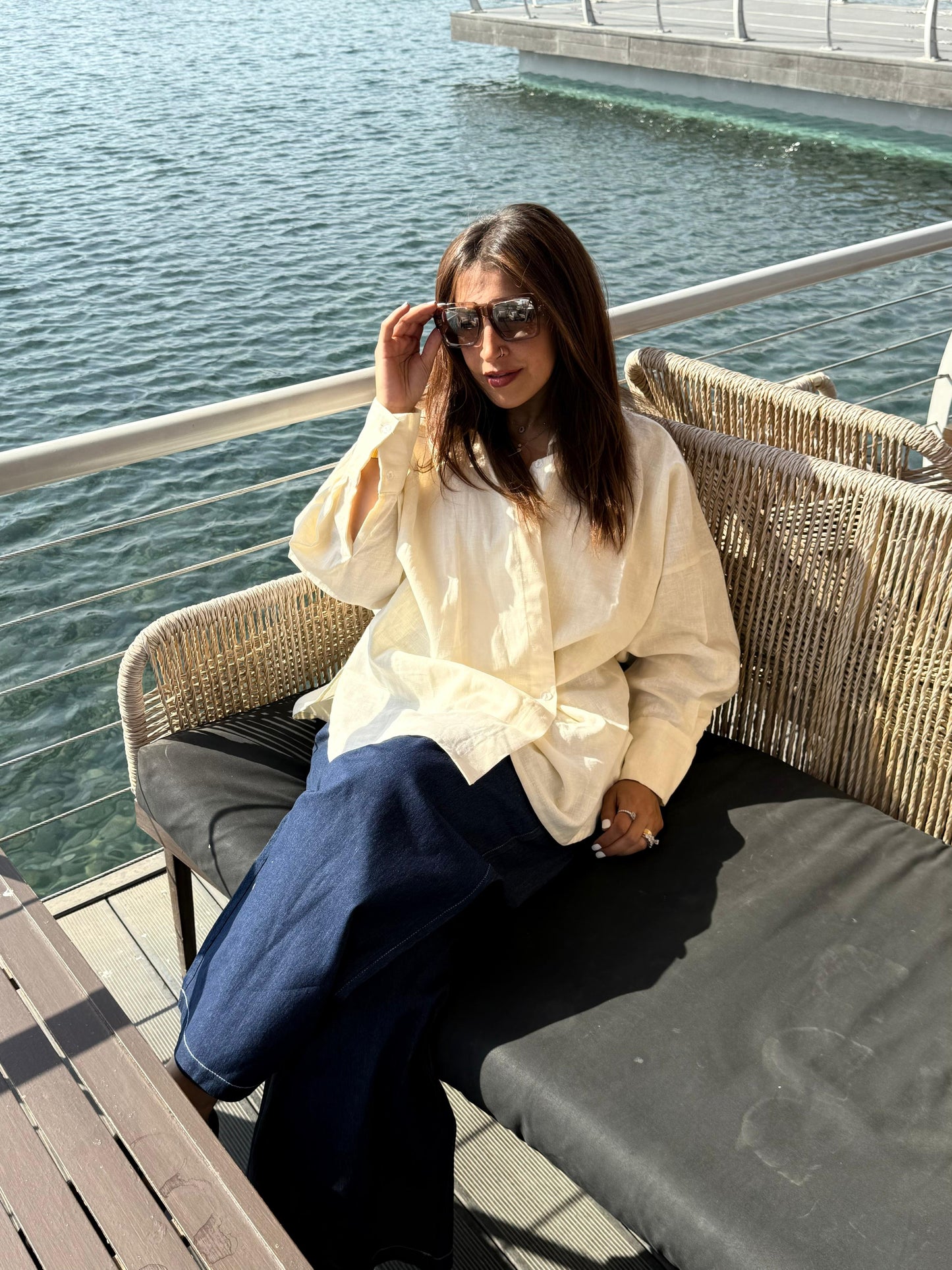 2-in-1 Organic Linen Shirt In Powder Yellow