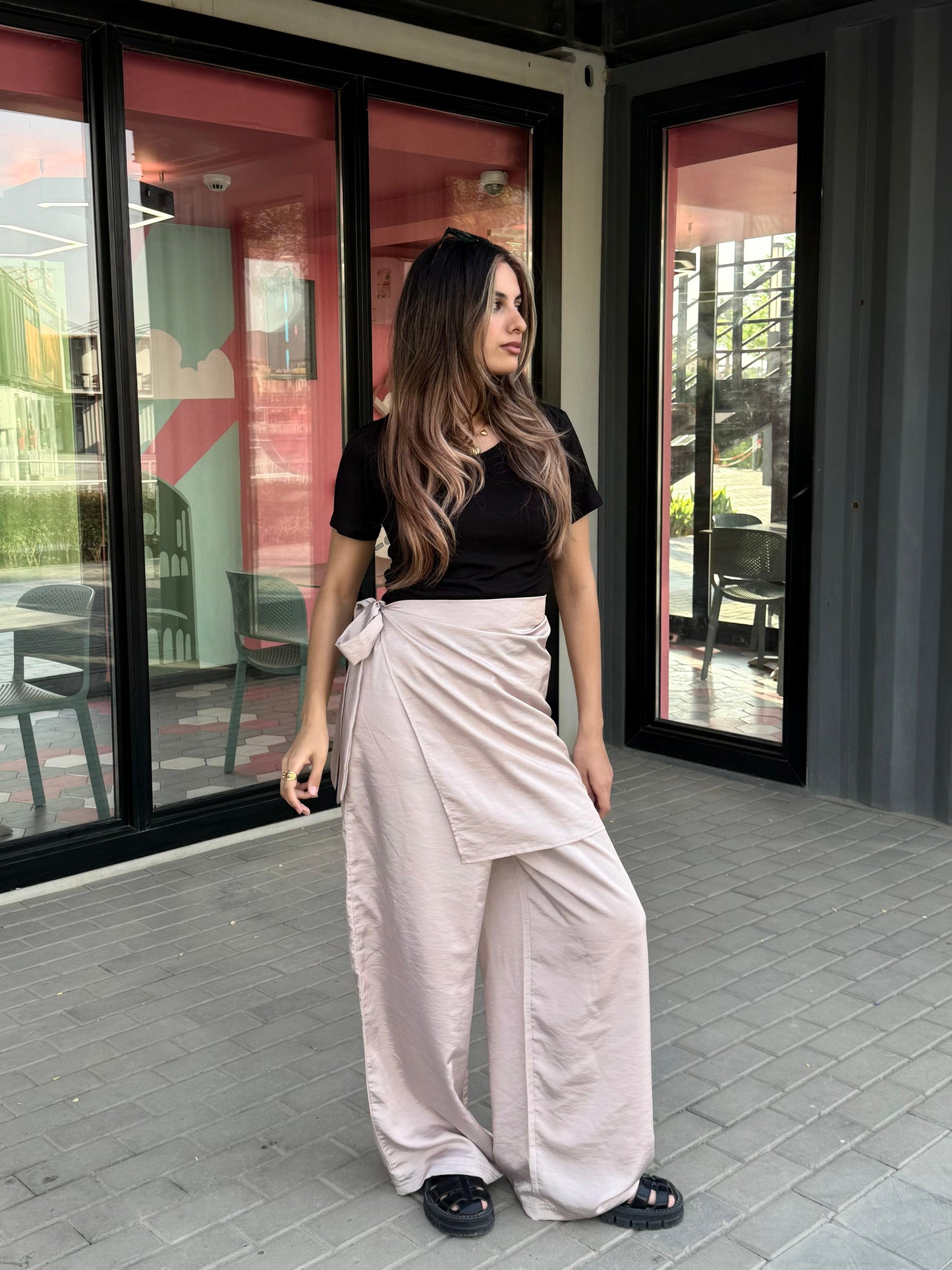 nude wrap pants