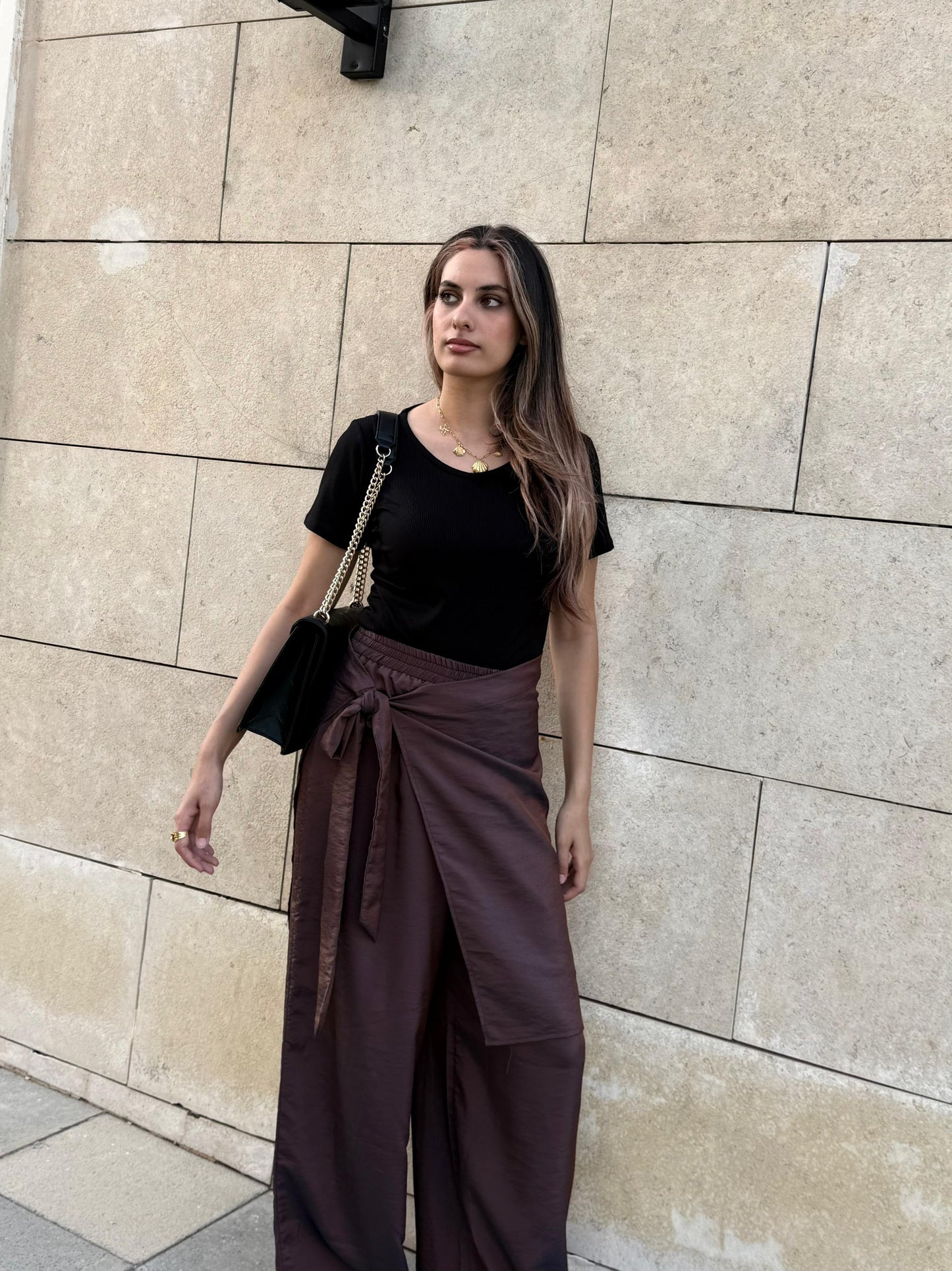 mocha wrap pants