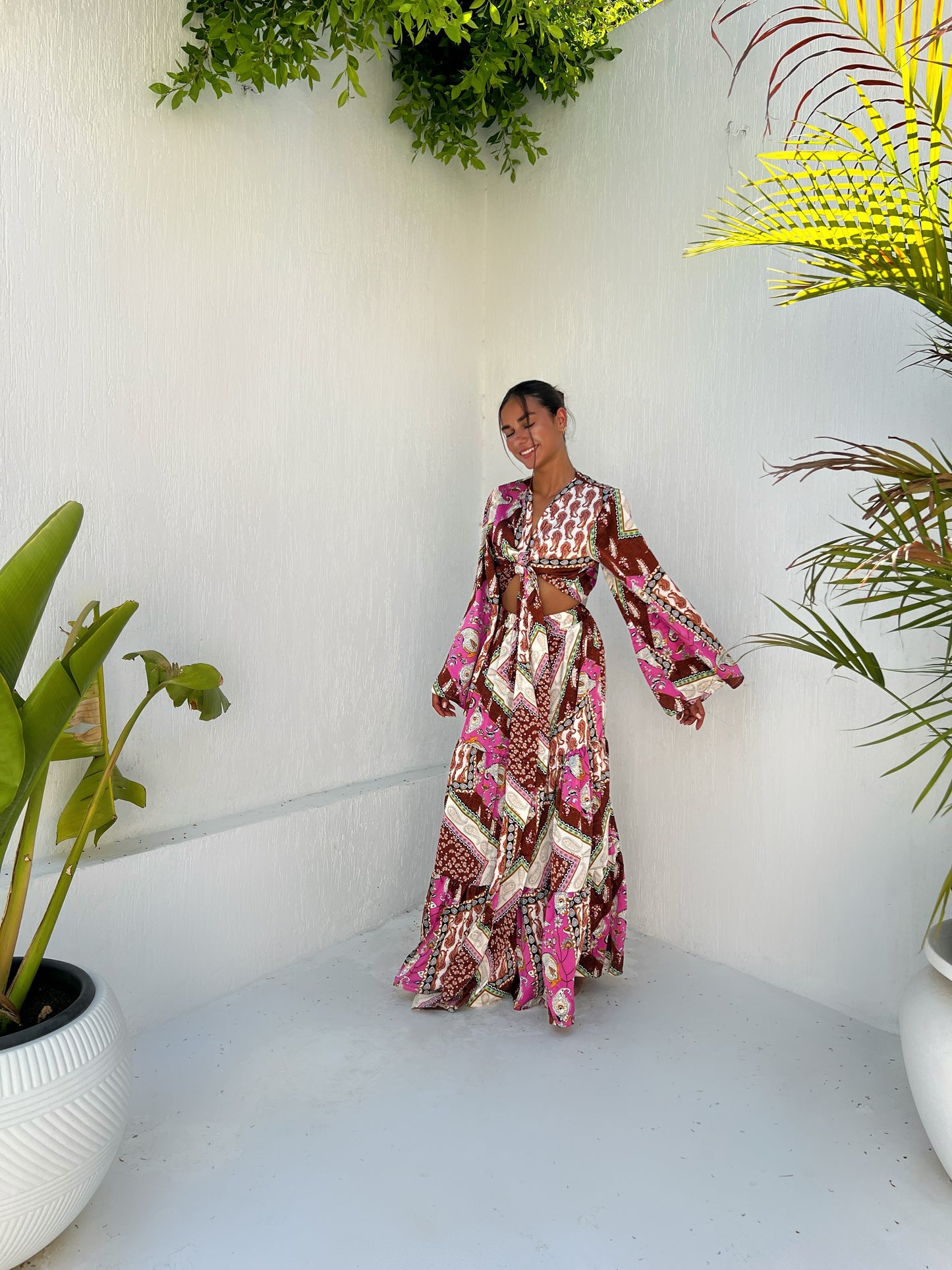 WRAPPED PRINTED SKIRT SET
