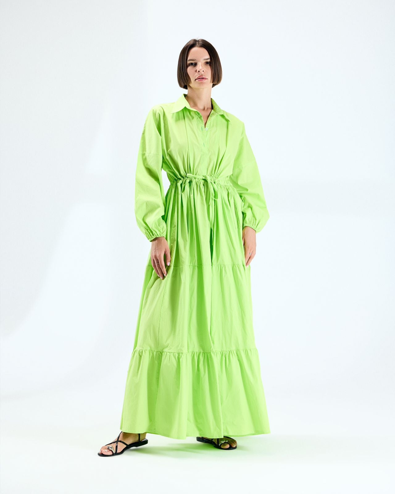 Women's Maxi Dress - Poplin Fabric, Free Size - Elegant and Comfortable for Casual Occasions