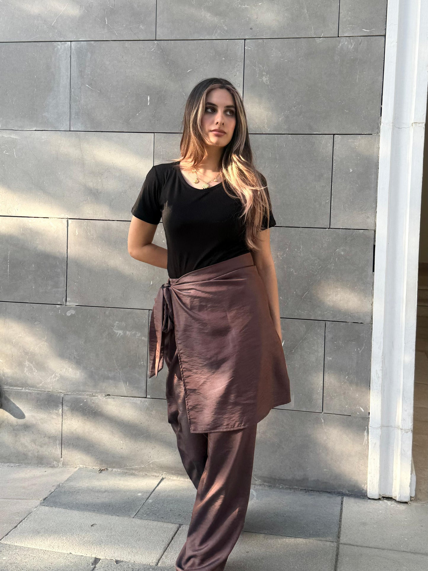 mocha wrap pants
