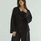 Bling Wrapped Linen Set In Black