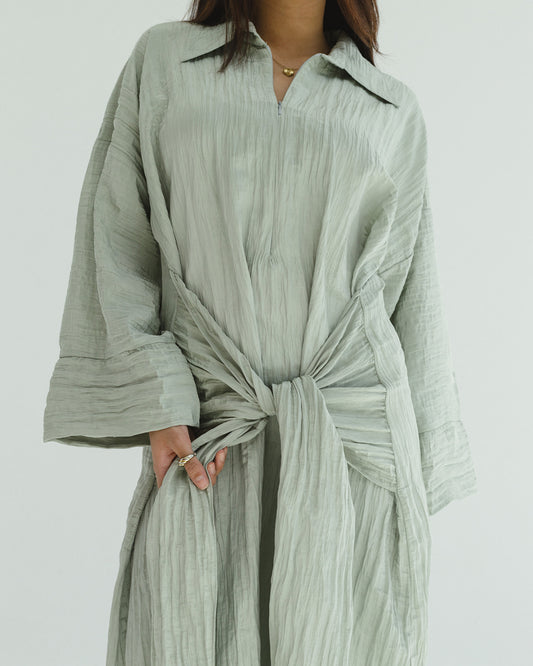 Crinkled Mint Dress
