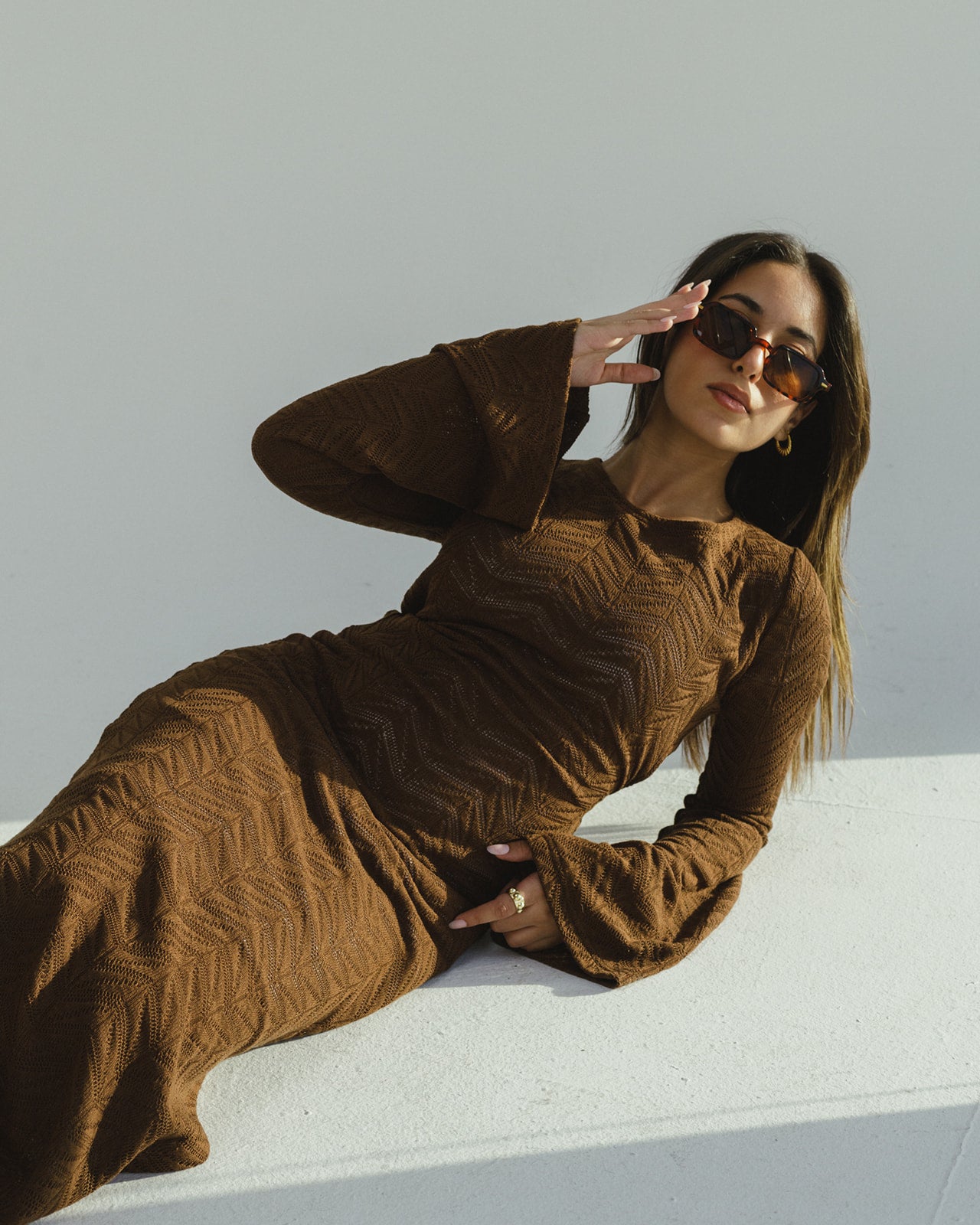 Crochet Brown Dress