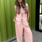 Ribbon Vest Set In Nude