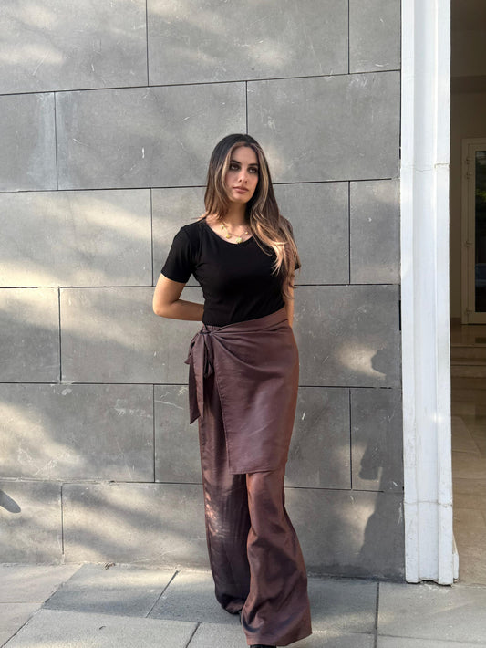 mocha wrap pants