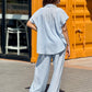 half-sleeves set in baby-blue