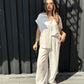 half-sleeves set in beige