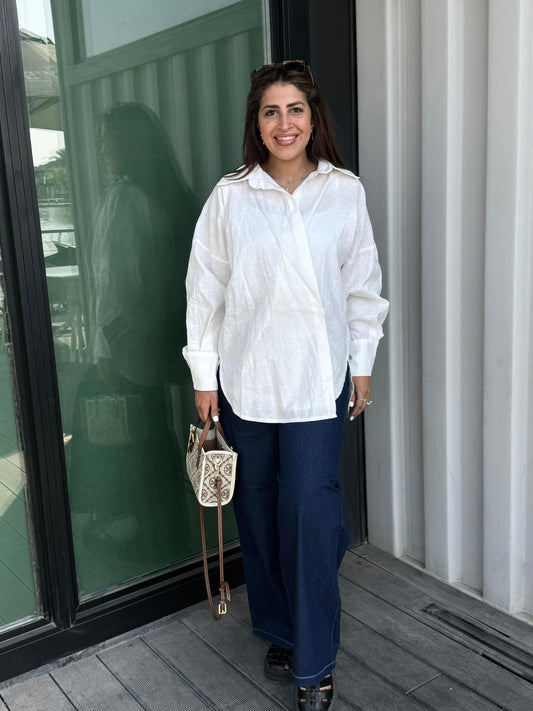 2-in-1 Organic Linen Shirt In Off-White