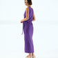Basic sleeveless long Dress in purple