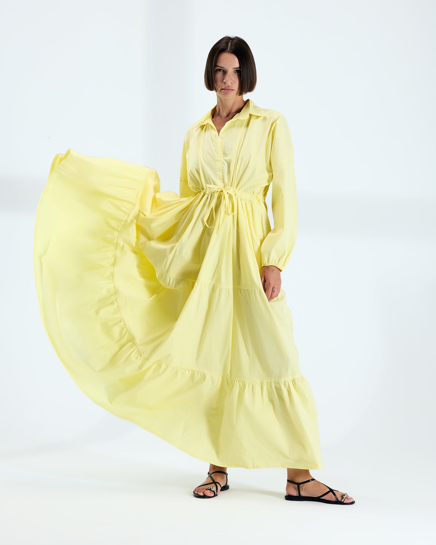 Women's Maxi Dress - Poplin Fabric, Free Size - Elegant and Comfortable for Casual Occasions