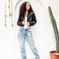 Women's Waterproof Black Cropped Jacket - Stylish & Functional Outerwear for All Seasons