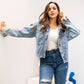 Women's Blue Denim Light Jacket - Stylish Casual Outerwear - Versatile Tops & Coats - Made in Egypt