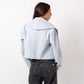 Amilia Dusty Babyblue Short Jacket - Soft Wool Blend, Heavyweight Fabric, Women's Fashion Outerwear by Aya Osama Couture