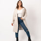 Women's Basic Long Coat - Soft Wool Blend, Heavyweight Fabric, Beige - Elegant Winter Jacket, Made in Egypt