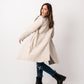 Women's Basic Long Coat - Soft Wool Blend, Heavyweight Fabric, Beige - Elegant Winter Jacket, Made in Egypt