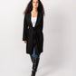 Women's Basic Long Coat - Black, Heavyweight Soft Wool Blend, Elegant Winter Jacket, Made in Egypt