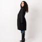 Women's Basic Long Coat - Black, Heavyweight Soft Wool Blend, Elegant Winter Jacket, Made in Egypt