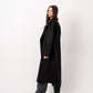Black oversized wool blend coat by Aya Osama Couture, featuring a stylish and warm design perfect for winter fashion.