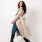Women's Oversized Beige Wool Blend Coat - Heavyweight, Soft, Stylish Outerwear Made in Egypt