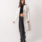 Women's Double Way White Leather Coat by Aya Osama Couture - Elegant, Stylish, High-Quality, Versatile, Premium Egyptian Leather Fashion Outerwear