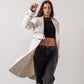 Women's Pure White Leather Coat - Double Way Design, Premium Quality, Made in Egypt