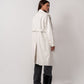 Women's Pure White Leather Coat - Double Way Design, Premium Quality, Made in Egypt