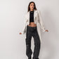 Women's Pure White Leather Coat - Double Way Design, Premium Quality, Made in Egypt