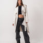 Women's Pure White Leather Coat - Double Way Design, Premium Quality, Made in Egypt