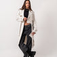 Women's Pure White Leather Coat - Double Way Design, Premium Quality, Made in Egypt