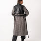 Women's Wool & Leather Wear-It Coat - Gray/Black, Stylish Winter Jacket, Made in Egypt