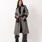 Women's Wool & Leather Wear-It Coat - Gray/Black, Stylish Winter Jacket, Made in Egypt