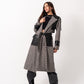 Women's Wool & Leather Wear-It Coat - Gray/Black, Stylish Winter Jacket, Made in Egypt