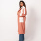 Women's Orange Wool & Leather Wear-It Coat - Stylish Winter Jacket Made in Egypt