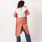 Women's Orange Wool & Leather Wear-It Coat - Stylish Winter Jacket Made in Egypt