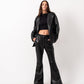 Women's Pure Leather Blazer Set in Black - Stylish & Elegant Egyptian Design