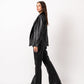 Women's Pure Leather Blazer Set in Black - Stylish & Elegant Egyptian Design