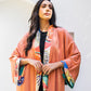 Women's Double Face Pure Satin 2-In-1 Cardigan Top - Havan Color, Made in Egypt - One Size Fit