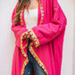 Women's Cotton Cardigan - Pink, Stylish & Comfortable, Made in Egypt - One Size Fit