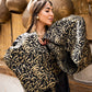 Women's Black Arabi Kaftan - Pure Satin & Brocade Cardigan Top, Made in Egypt - One Size Fit