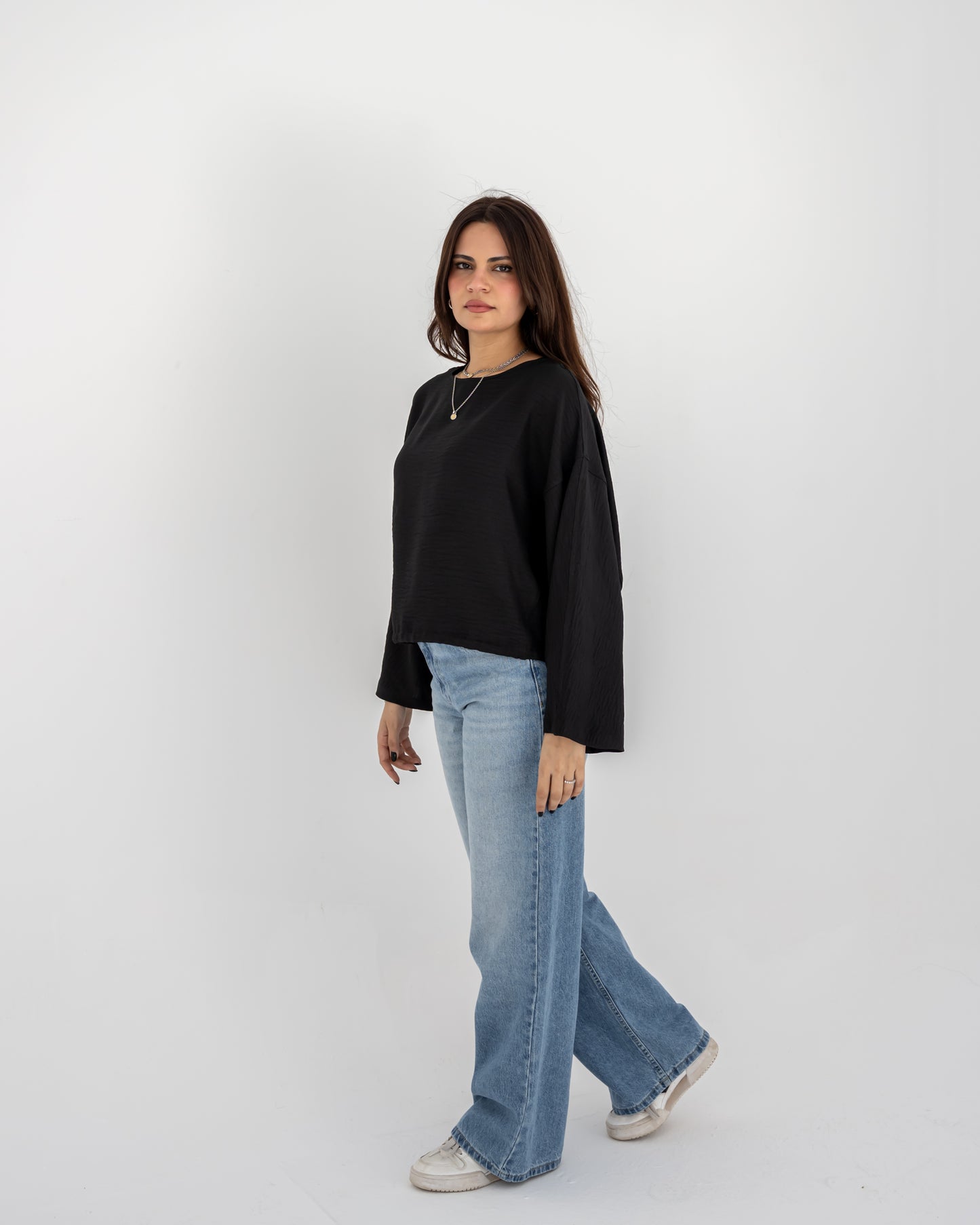 basic Linen Top In Black