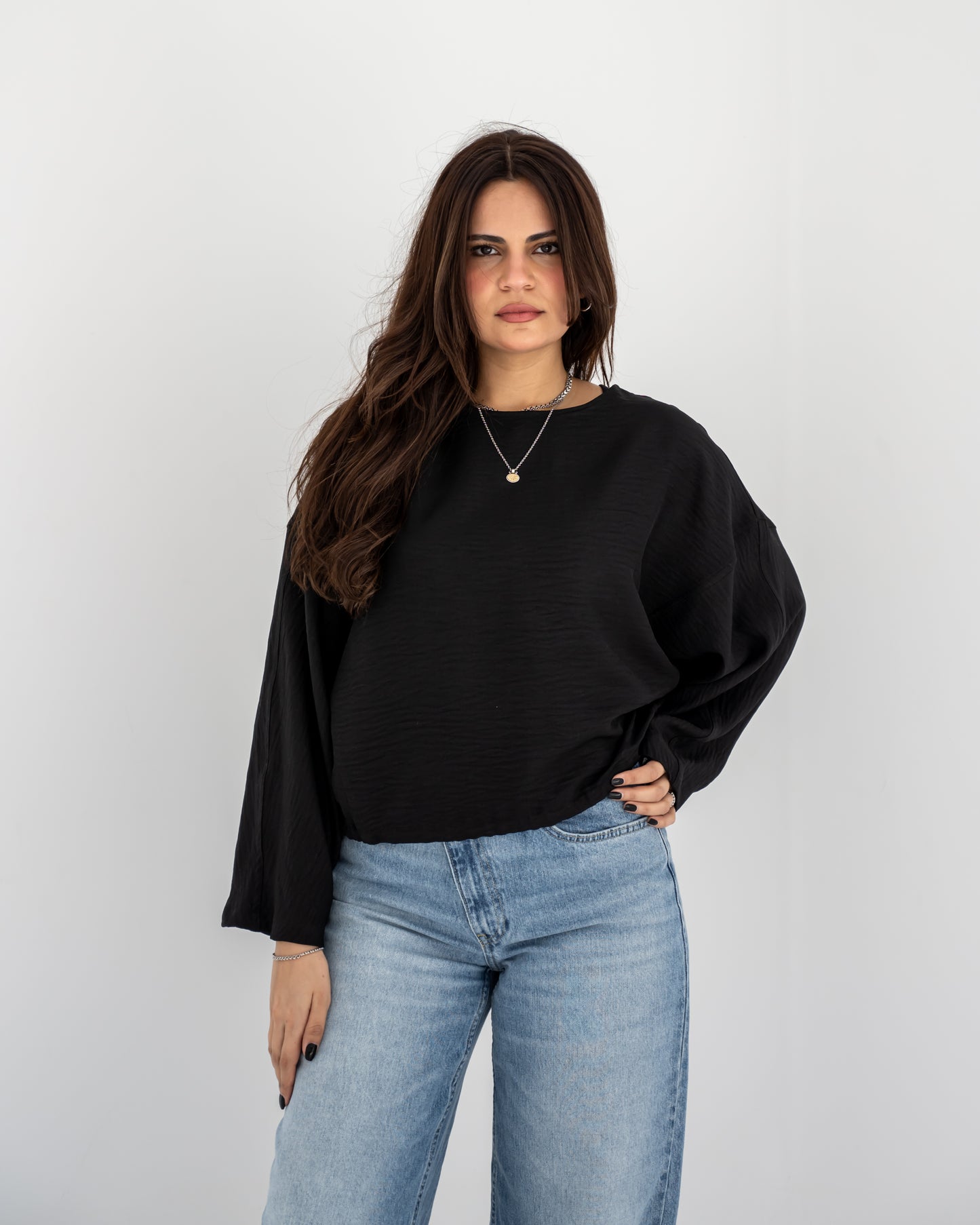 basic Linen Top In Black