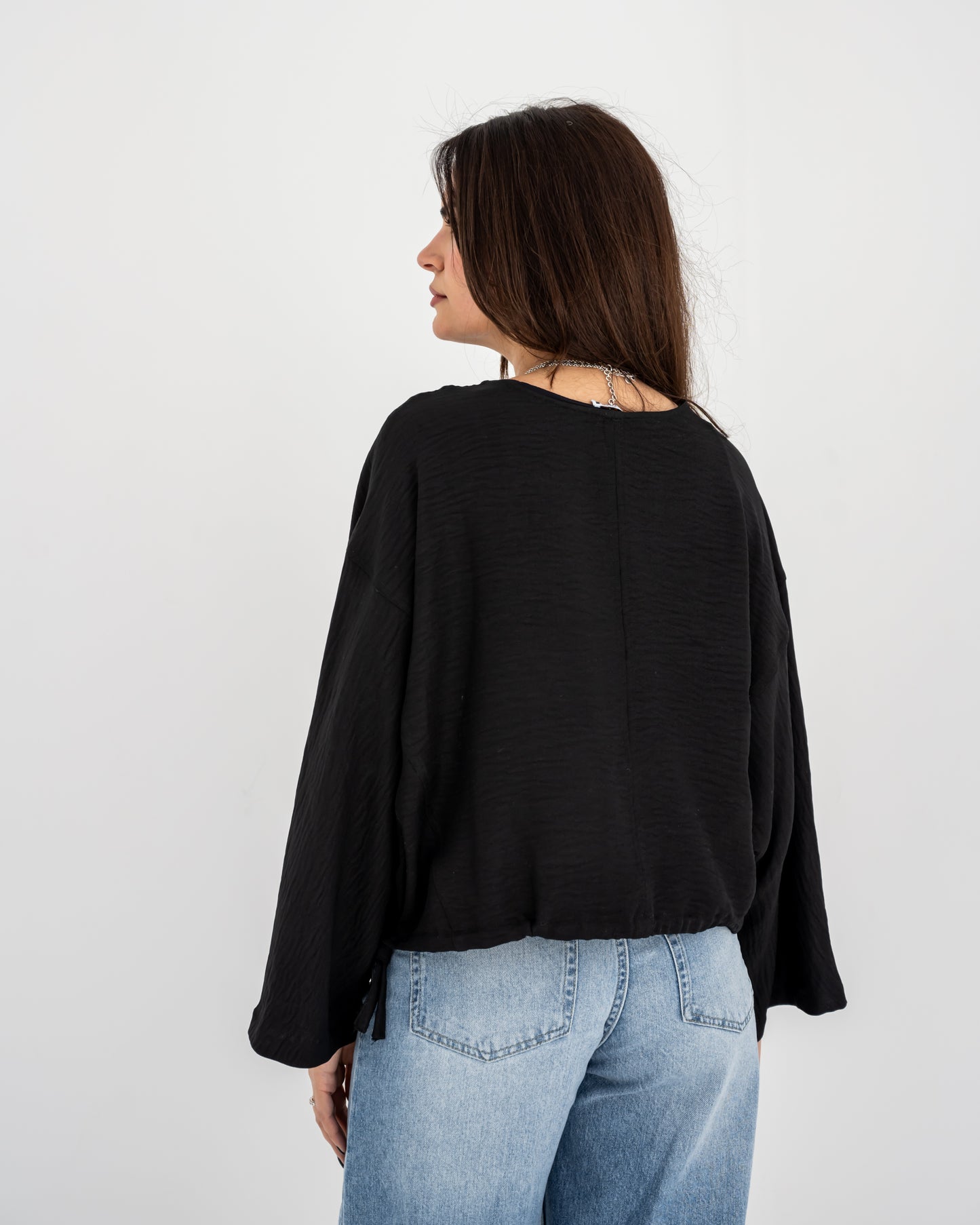 basic Linen Top In Black