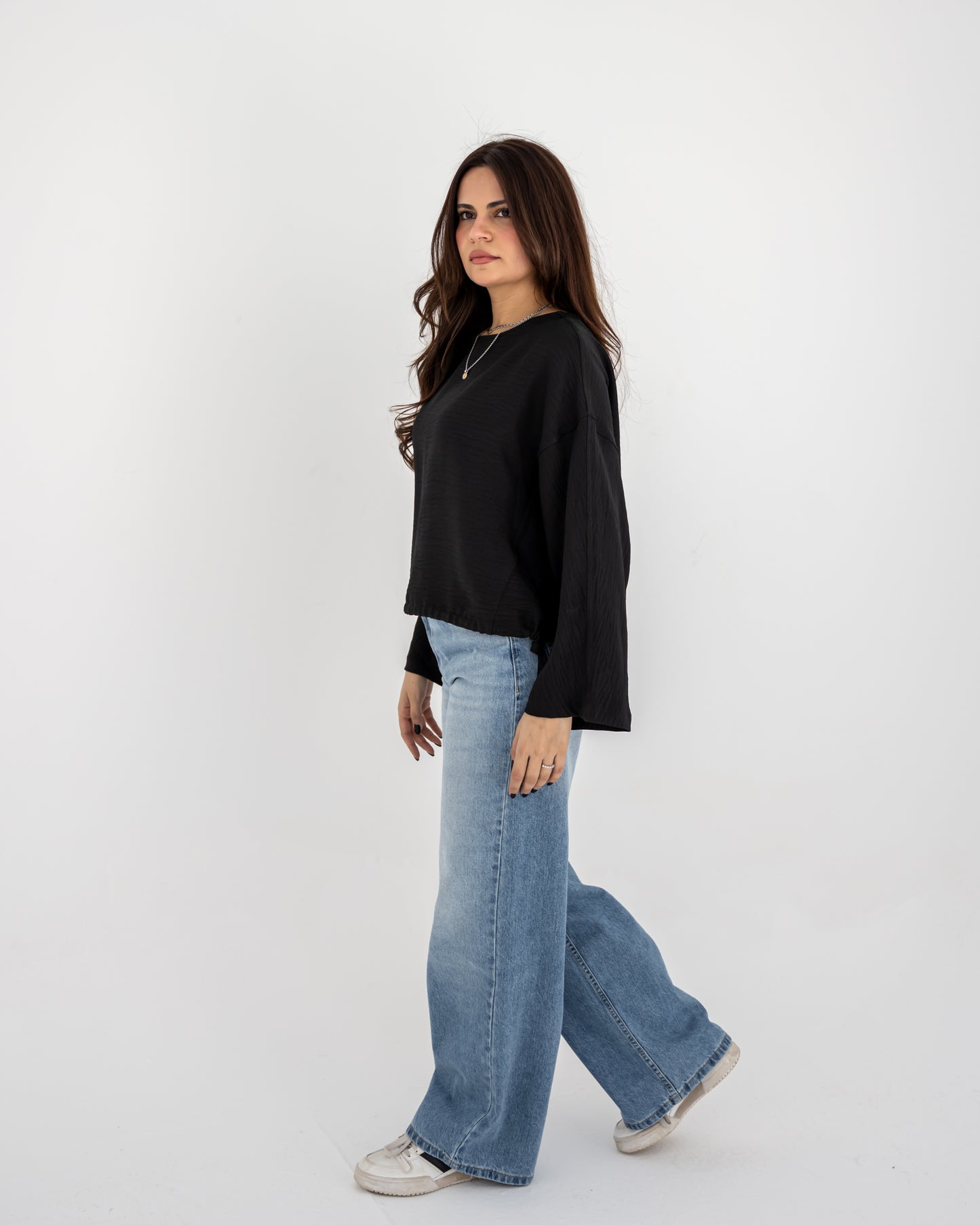 basic Linen Top In Black