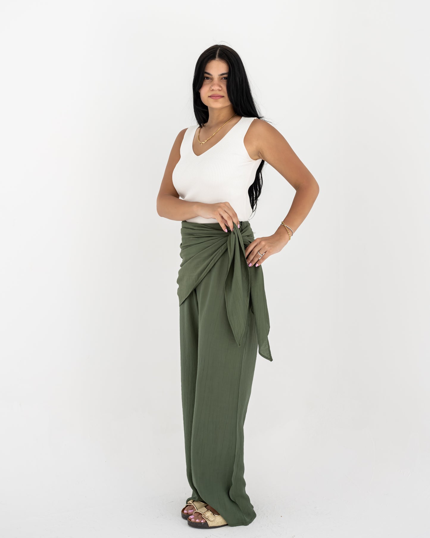Wrapped Olive Pants